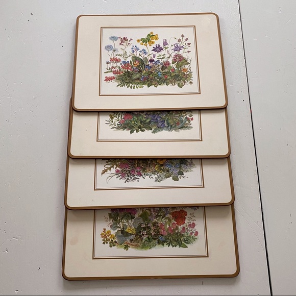 Vintage Dining Vintage Pimpernel Cork Back Placemats Floral Set4 Poshmark